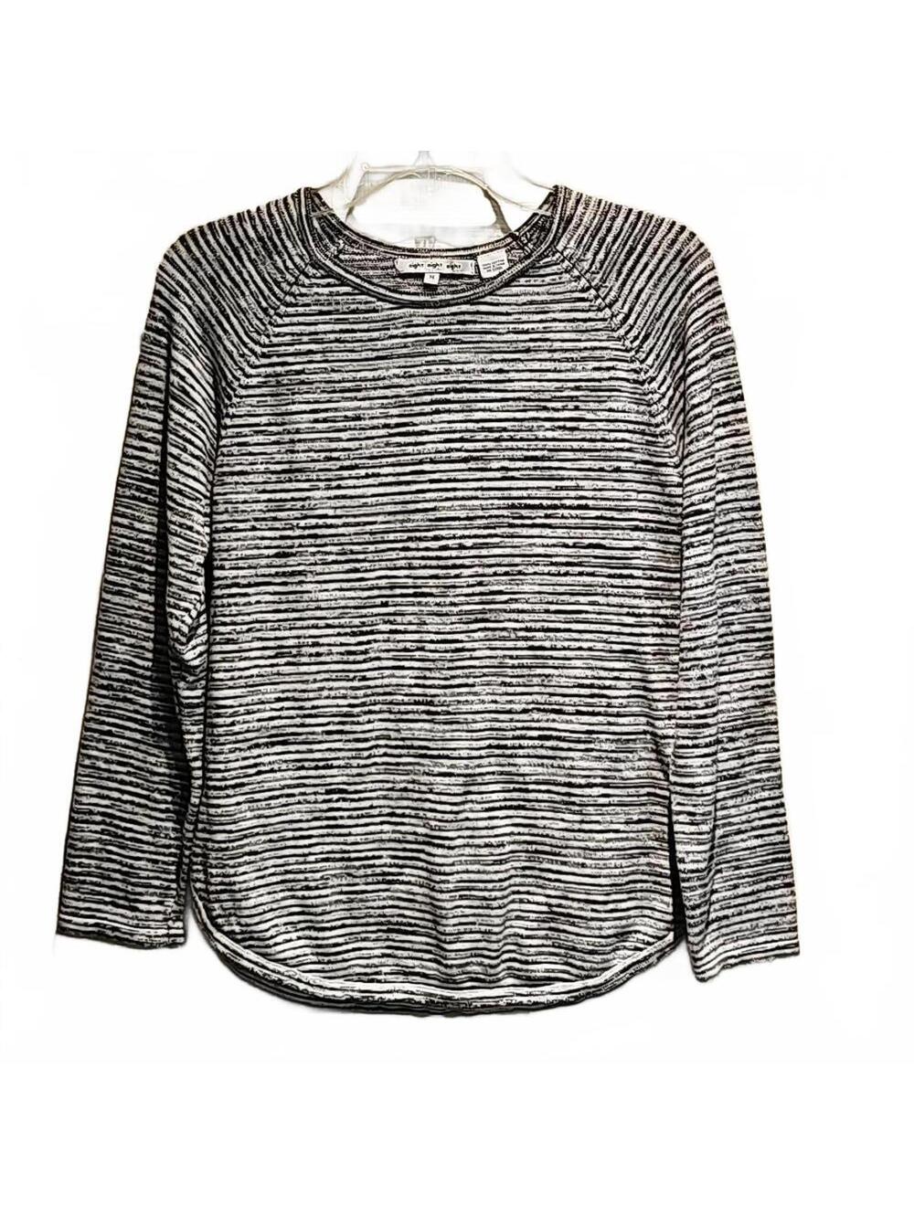 Eight Eight Eight Black & Gray Blend Knit Crewneck Pullover Sweater size M